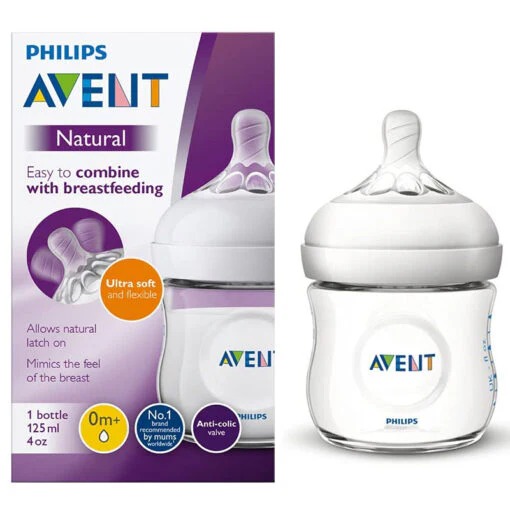 125ml 0m+ Baby Bottle Natural Ultra Soft