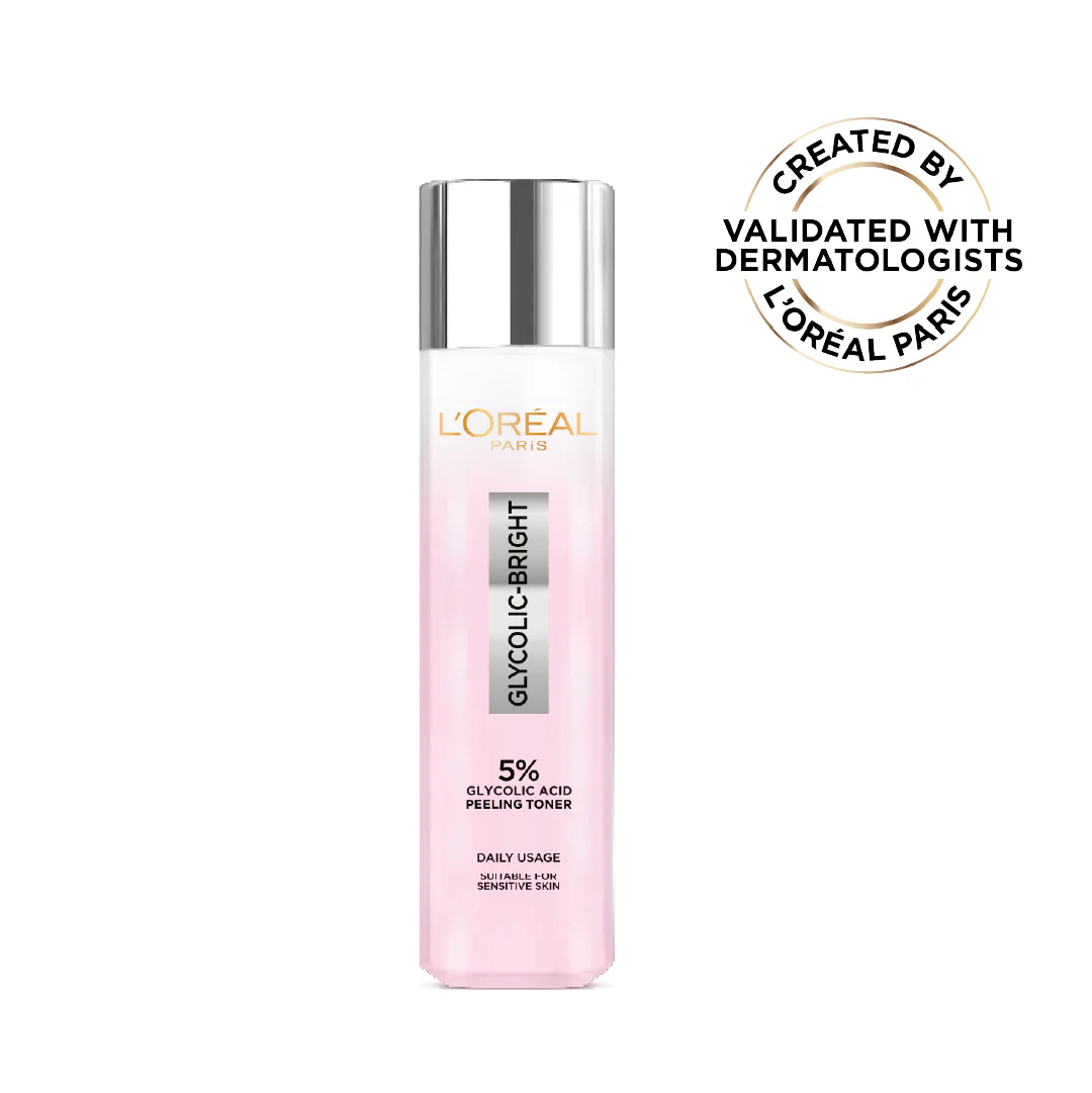 Glycolic-Bright Glowing Peeling Toner, with 5% Glycolic Acid, for Brightening, Dark Spots Reduction and Skin Tone Evening
