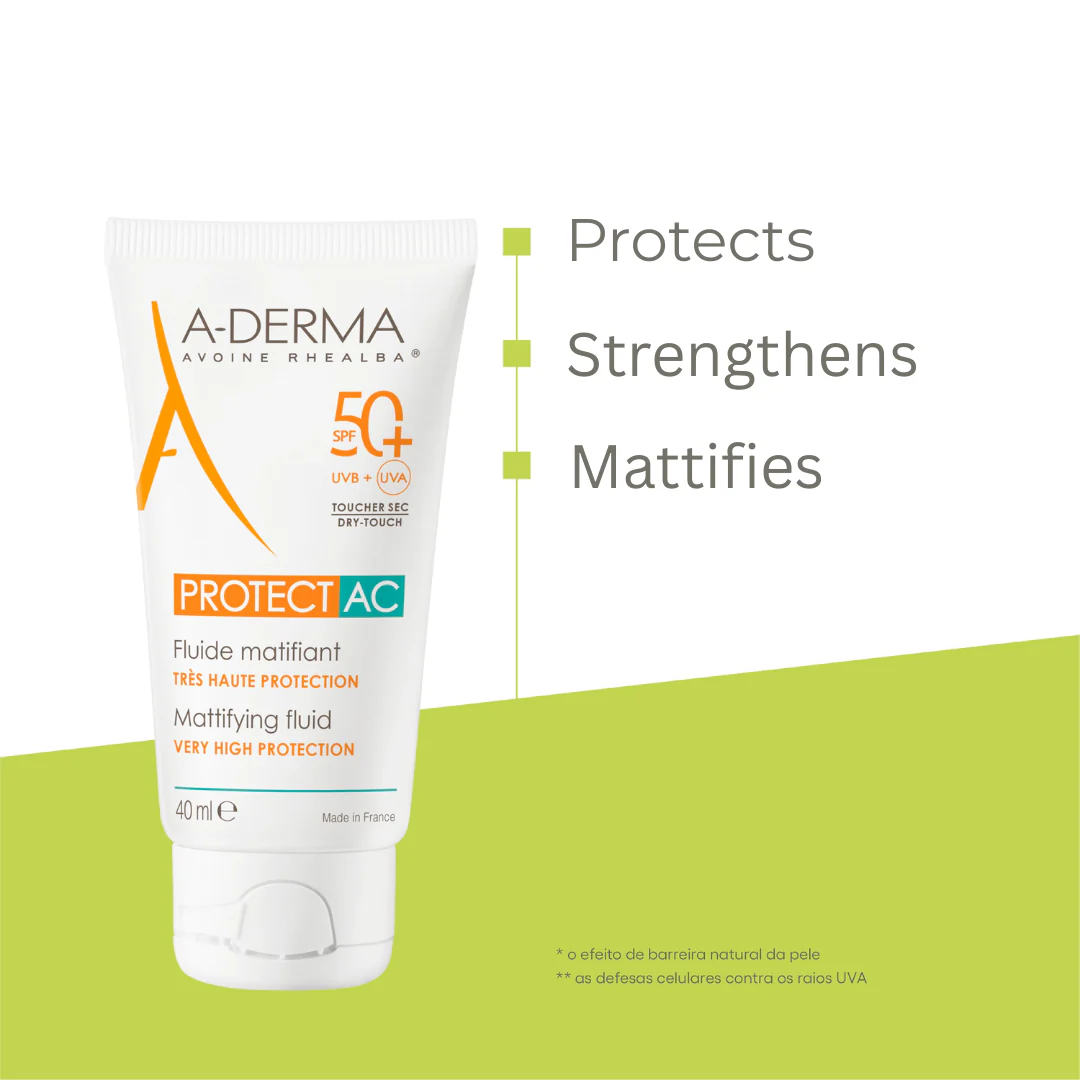 A-Derma Buy 1 Get 1 Protect AC Mattifying Face Sunscreen Fluid SPF50+ for acne prone skin 40ml - Image 4