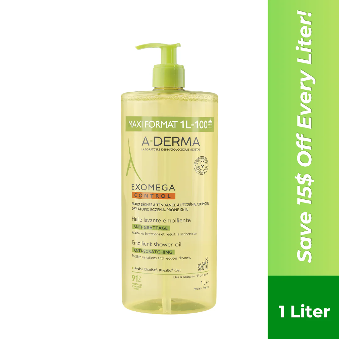 A-Derma Exomega Control Emollient anti-scratch soothing & cleansing oil for eczema-prone skin