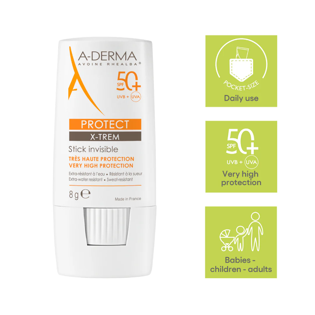 A-Derma Protect Invisible Sunscreen Stick SPF50+ I Body - face - lips - Image 4