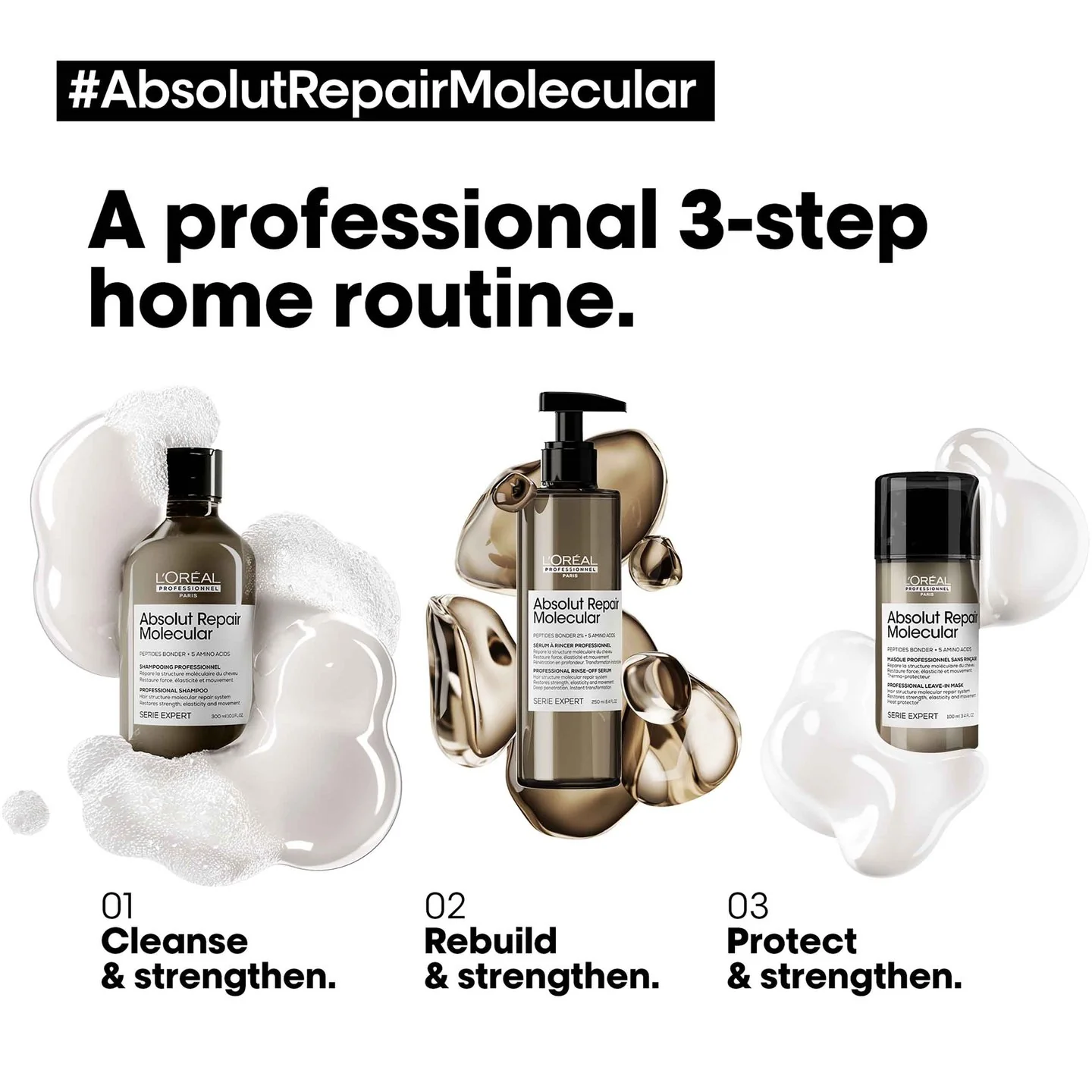 Absolut Repair Molecular - Sulfate-Free Molecular Repairing Shampoo For Damaged Hair - Image 3