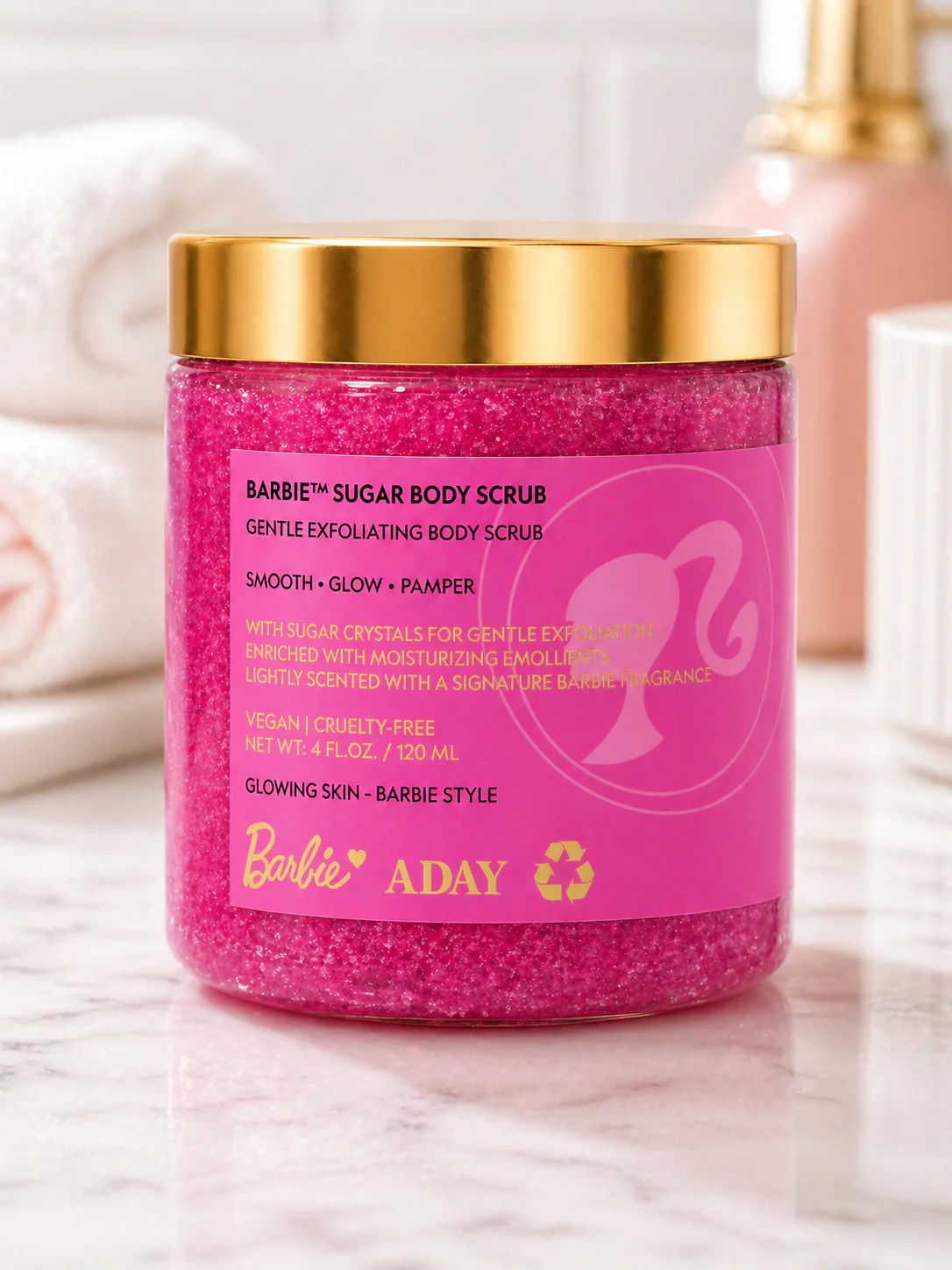 ADAY x Barbie™ Sugar Body Scrub – Gentle Exfoliating Body Scrub with Shea Butter - Image 3