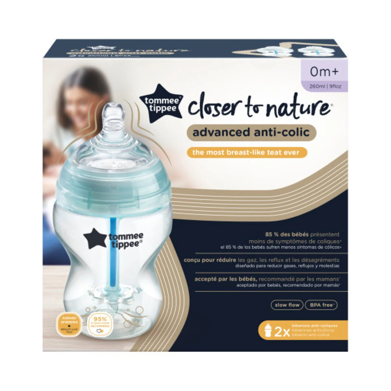 Advanced Anti-Colic Baby Bottles (0M+) - Pack of 2 - Image 2