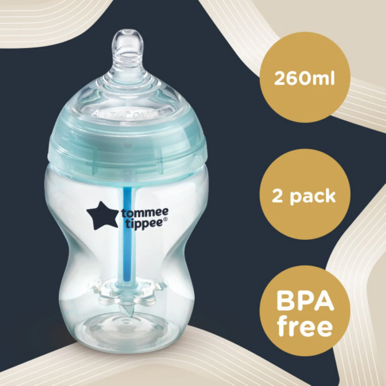 Advanced Anti-Colic Baby Bottles (0M+) - Pack of 2 - Image 3