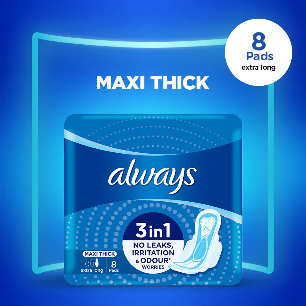 Always Maxi Thick 3 in 1 Extra Long 8 Pads - Image 2