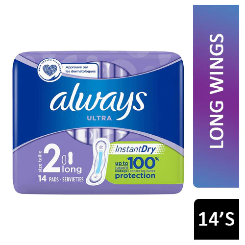 Always Ultra Long (T2) Sanitary Towels x 14 - Image 2