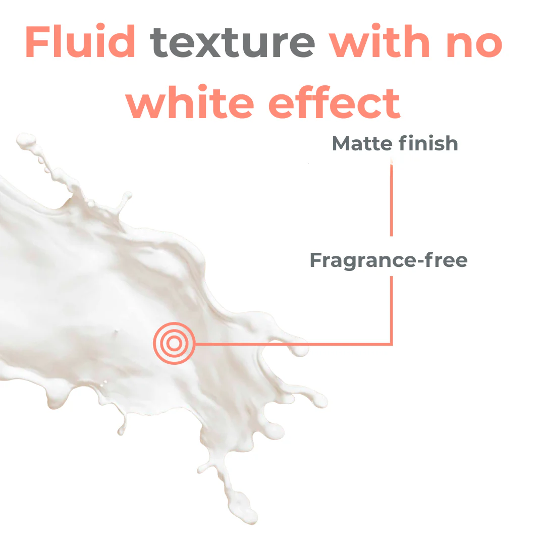 mineral fluid SPF50+ Sunscreen| Ultra Light 100% Mineral Filter for Intolerant Skin - Matte Finish - Image 4
