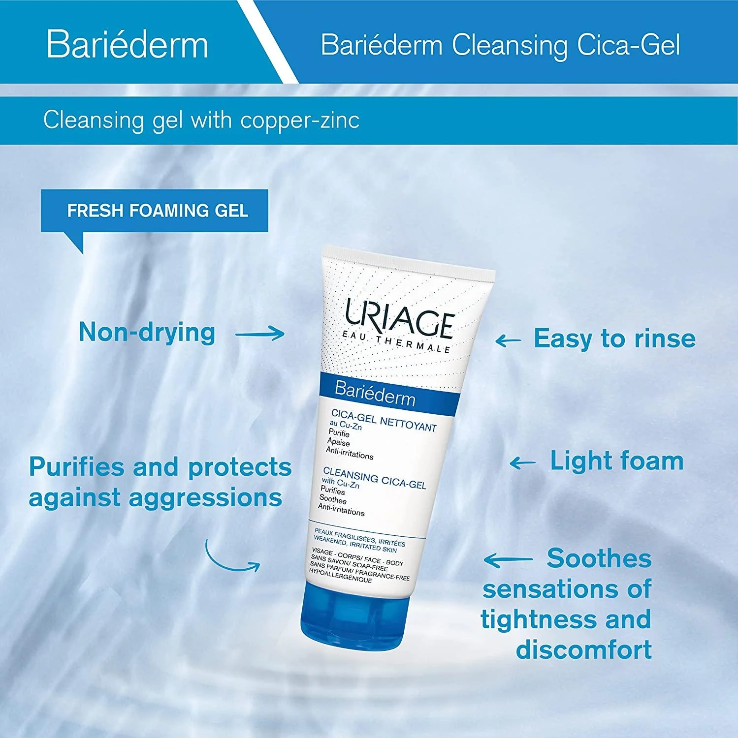 Bariéderm Cleansing Cica-Gel with Cu-Zn Weakened Irritated Skin - Image 3