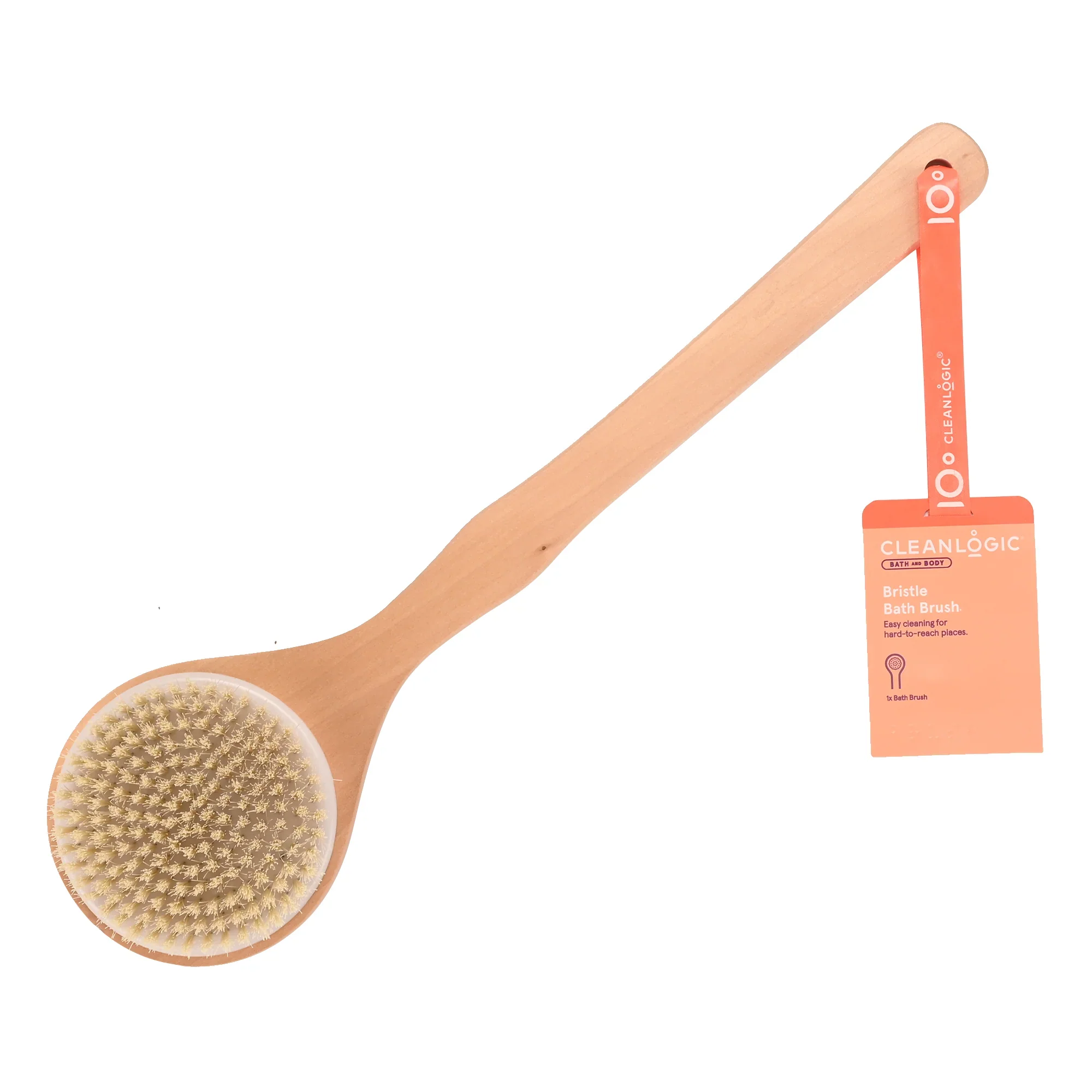 Bath and Body Wooden Handle Bristle Bath Dry Brush - Image 2