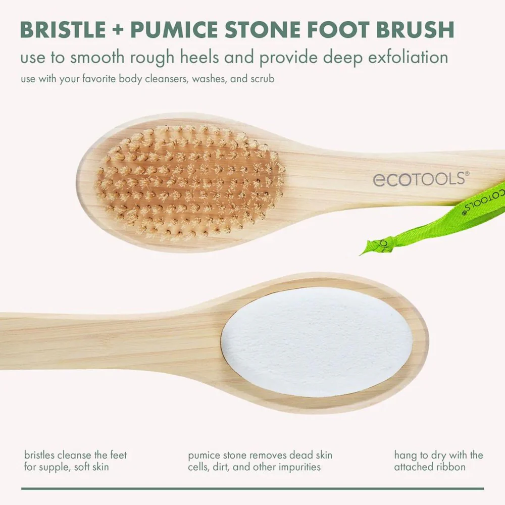 Bath Bamboo Foot Brush & Pumice - Image 2