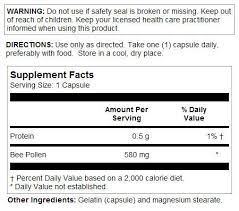 Bee Pollen, 580 mg, 100 Capsules - Image 3