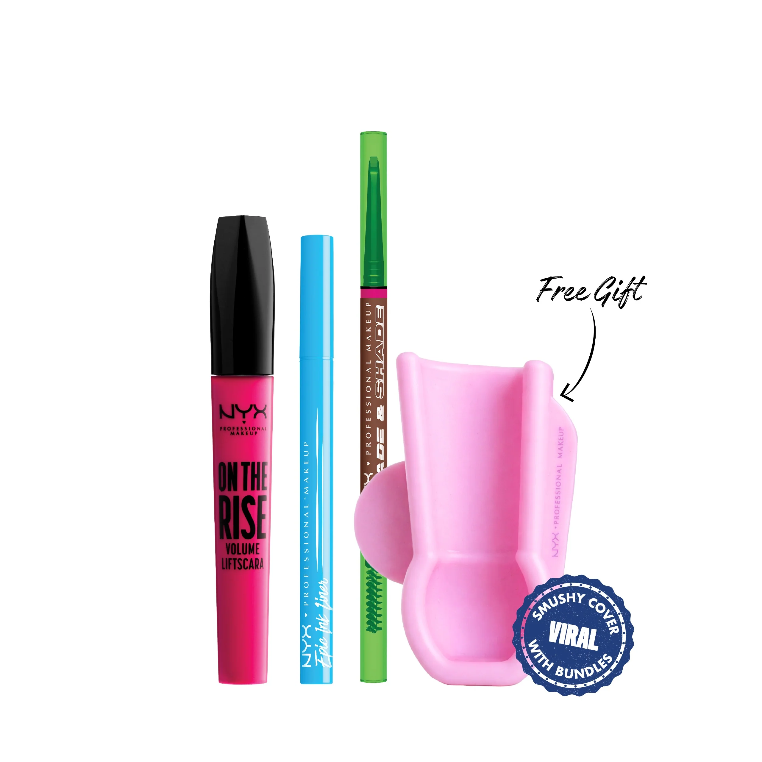 Blade & Shade, Dual Edged Brow Pencil, Up To 16Hr Wear, Smooth-Glide Pigment + Epic Ink Liner, Waterproof Liquid Eyeliner, Vegan Formula, Intense Pigment + On The Rise Volume Liftscara Mascara + Gift