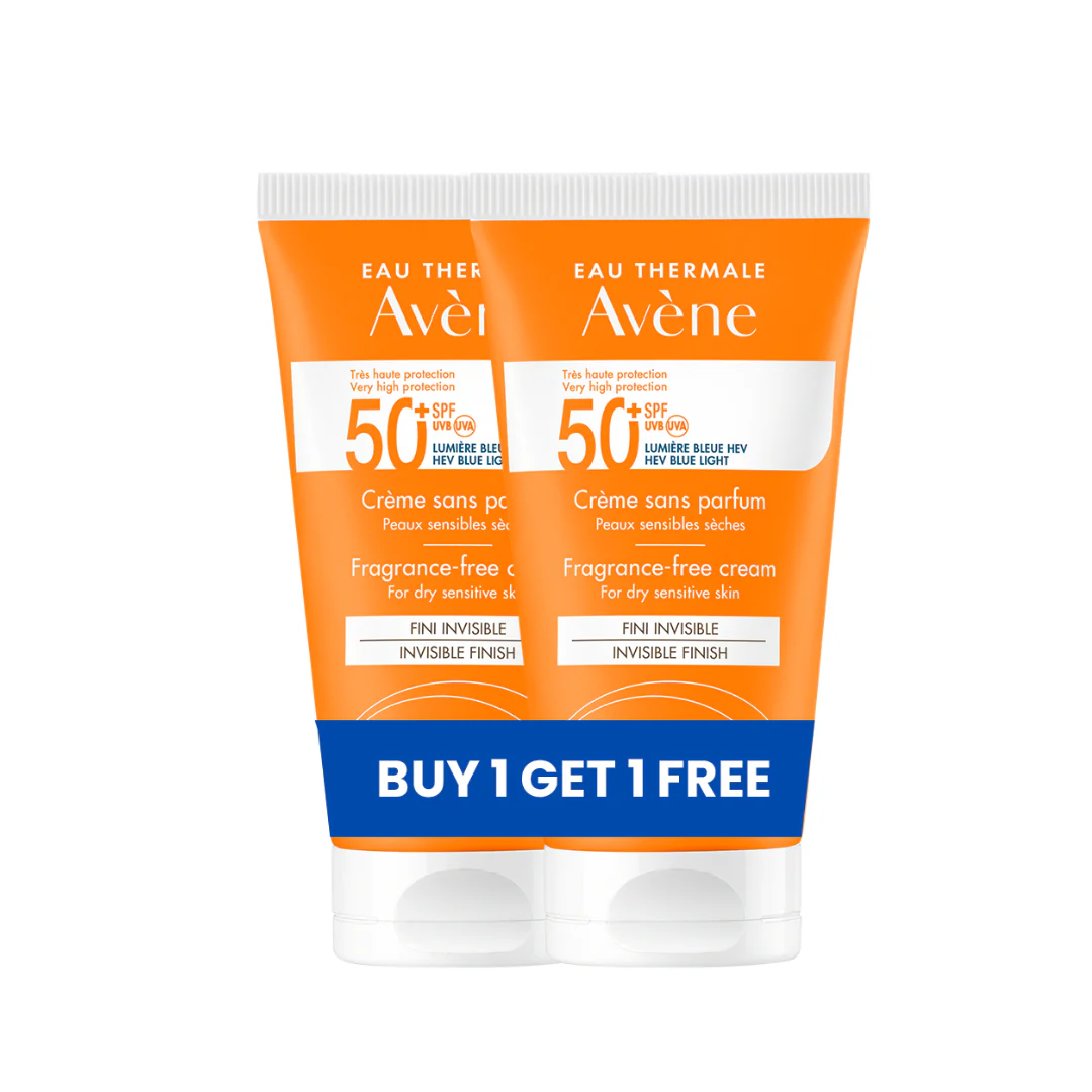 Buy 1 Get 1 Avène Fragrance-free cream SPF50+ Sunscreen 50ml For Dry Sensitive Skin