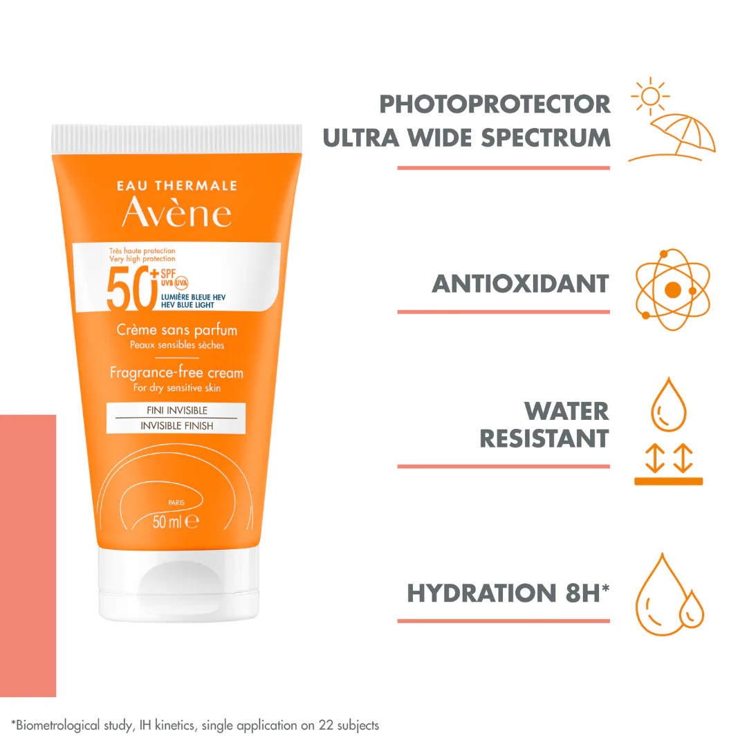 Buy 1 Get 1 Avène Fragrance-free cream SPF50+ Sunscreen 50ml For Dry Sensitive Skin - Image 2