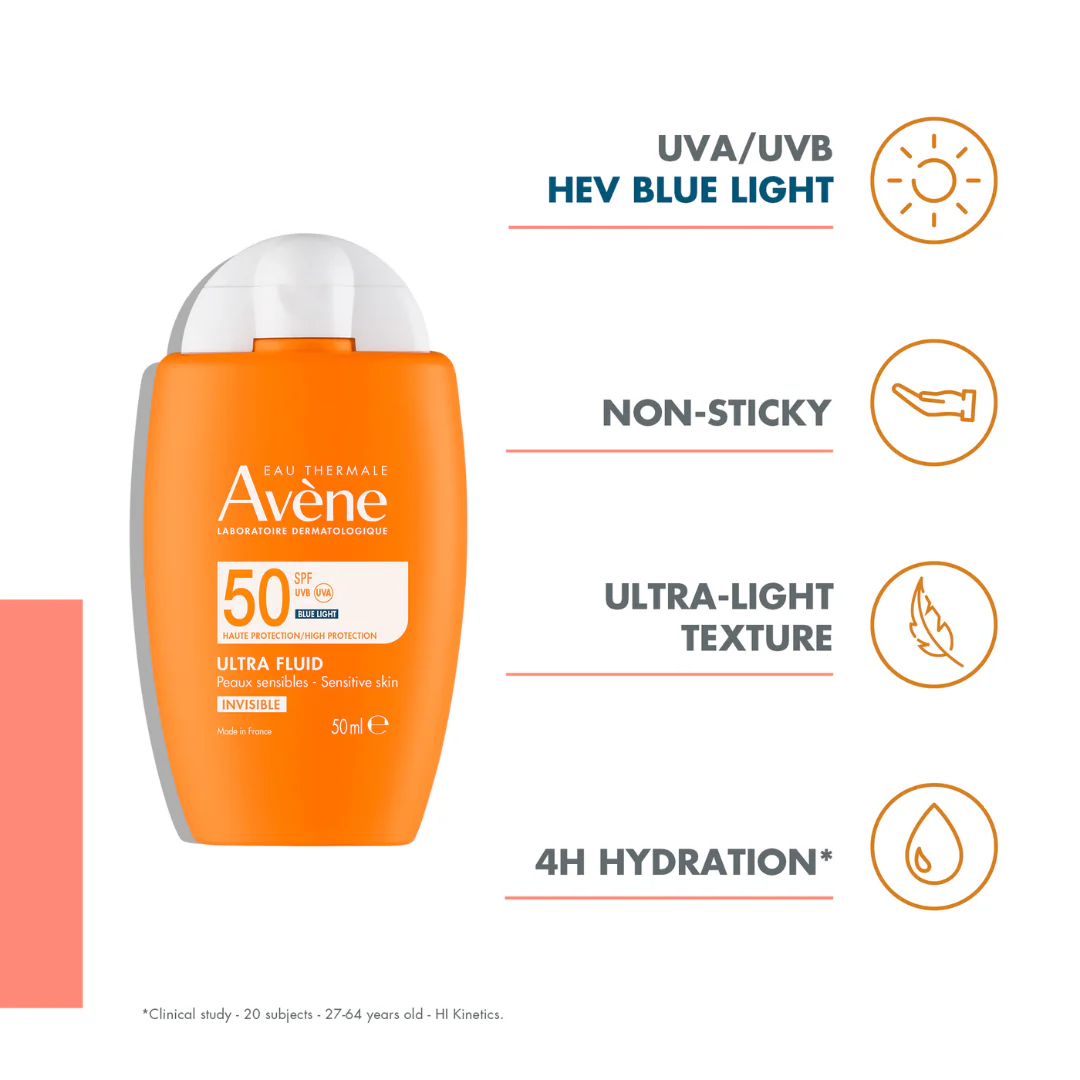 Buy 1 Get 1 Avène Ultra Fluid Invisible SPF50+ Sunscreen 50ml - Ultra Light texture - Image 3