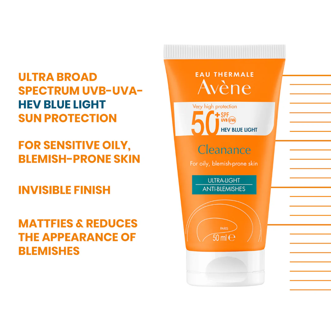 Buy Avène Cleanance Sunscreen SPF 50+ Get Avène After Sun Repair Lotion travel size 50ml | Light Weight & Invisible Oily Skin Sunscreen and After Sun Lotion - Image 4