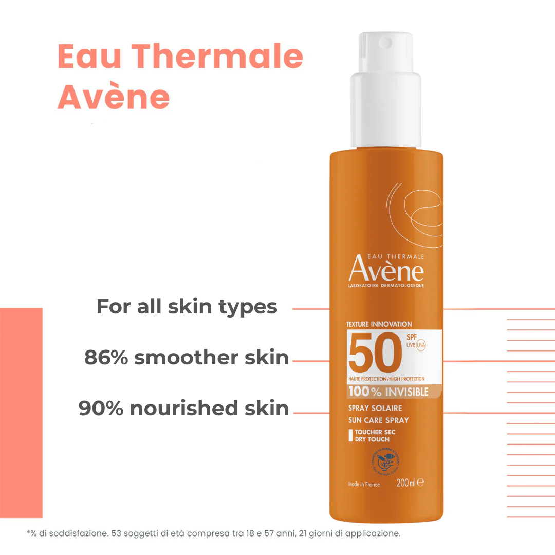 Buy Avène Sunscreen spray SPF50+ 200ml Get Avène Thermal Spring Water Spray 50ml | Light Weight & Invisible High Protection & Hydration - Image 3
