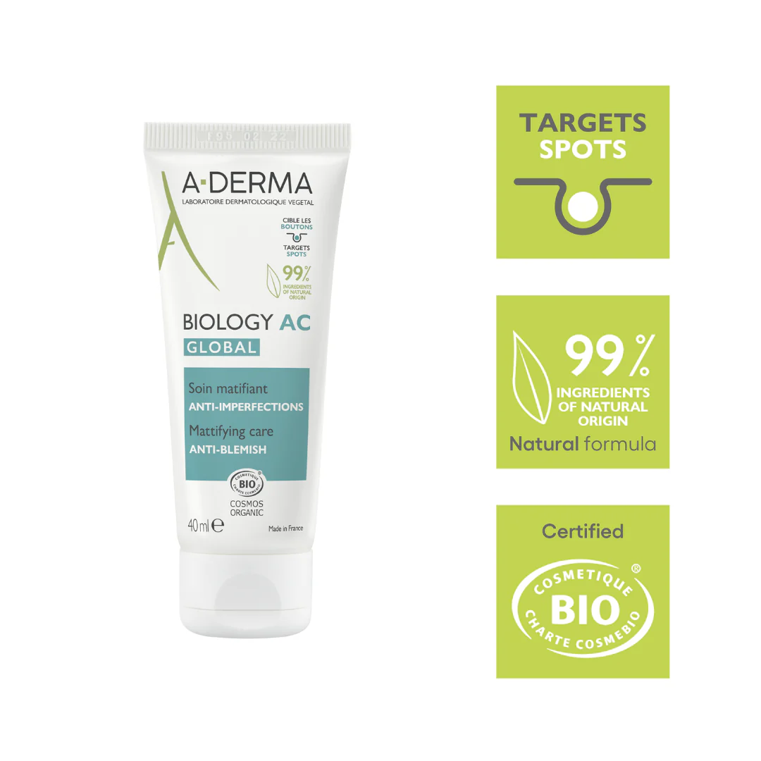 Buy one A-Derma Biology AC Mattifying anti-blemish global treatment and get a FREE 200ml Biology AC Purifying foaming gel - Image 2
