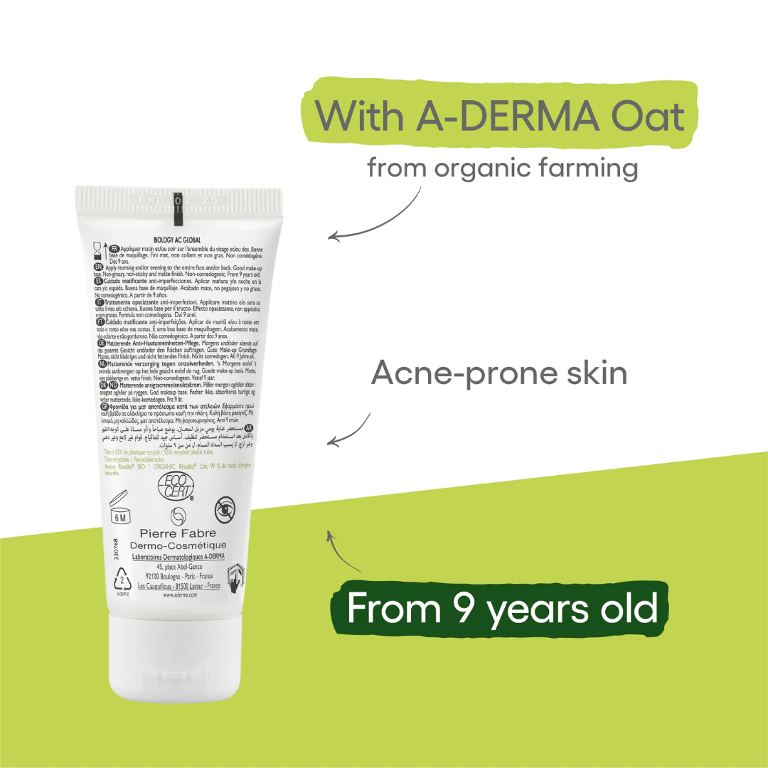 Buy one A-Derma Biology AC Mattifying anti-blemish global treatment and get a FREE 200ml Biology AC Purifying foaming gel - Image 3