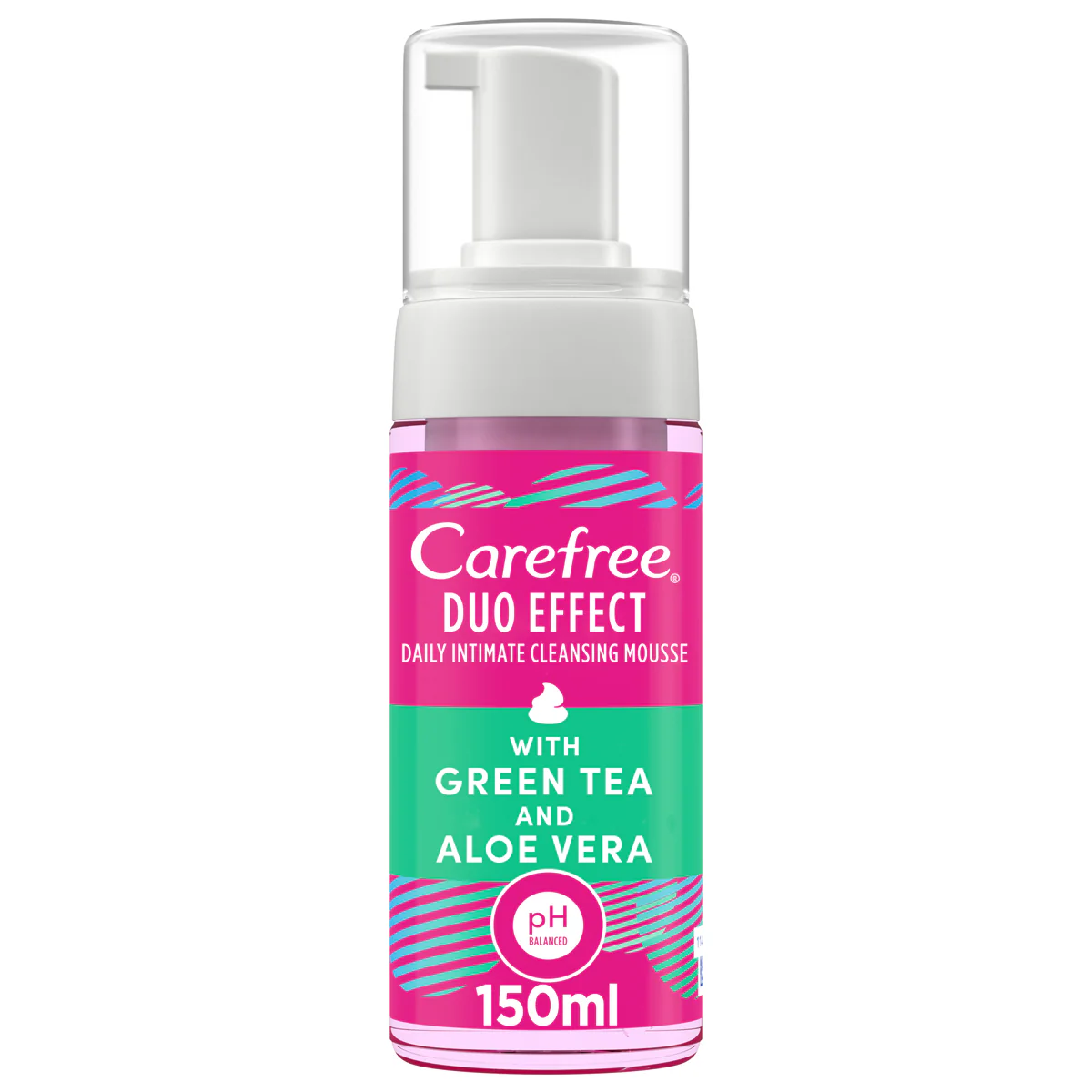Care Free Daily Intimate Cleansing Mousse Duo Effect with Green Tea & Aloe Vera - Image 3