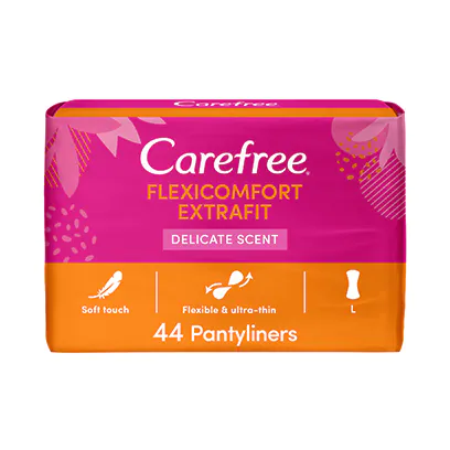 Carefree Flexi Comfort Extrafit Delicate Scanted Pantyliner 44 Pieces - Image 2