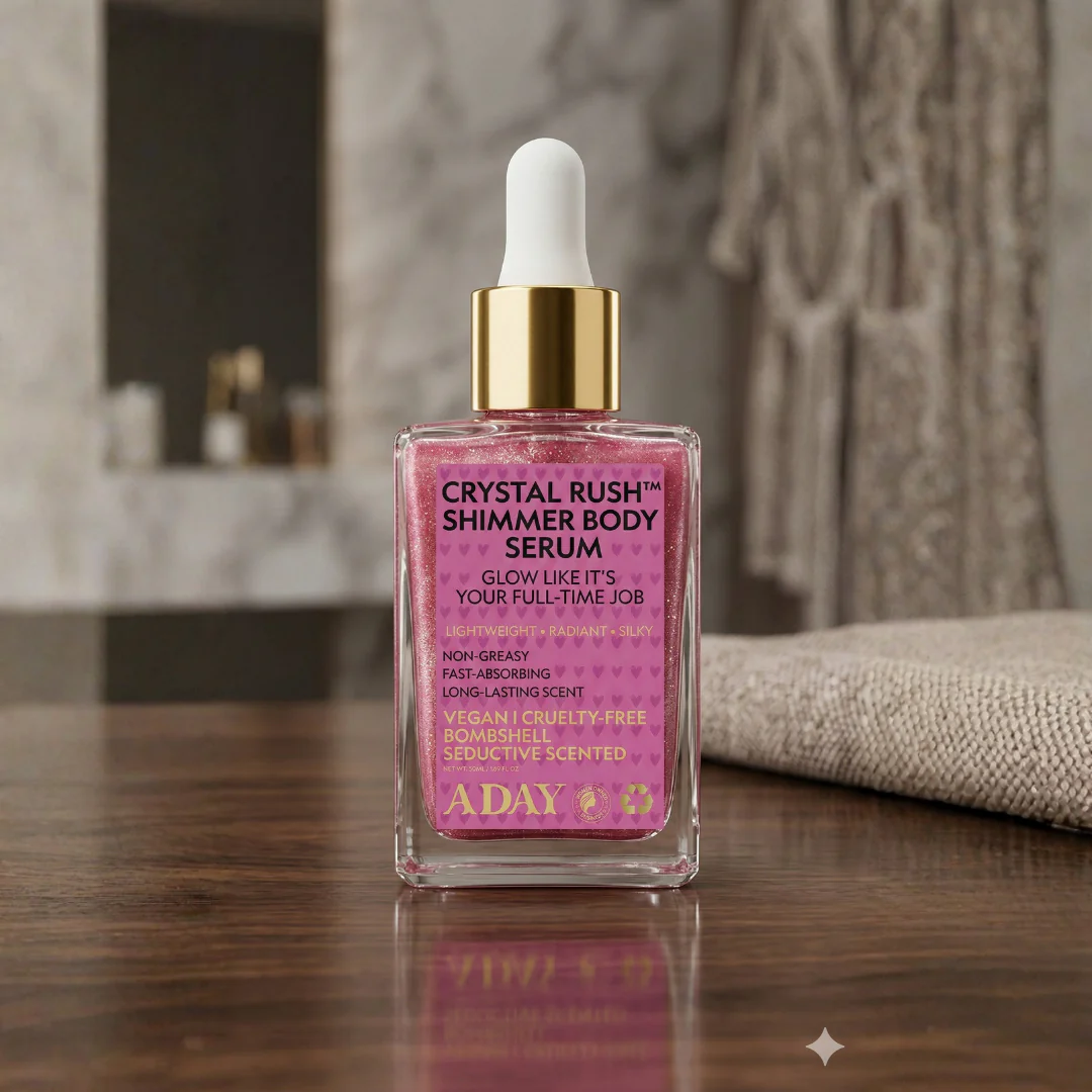 Crystal Rush™ Shimmer Body Serum | Vegan & Non-Greasy Body Glow - Image 3