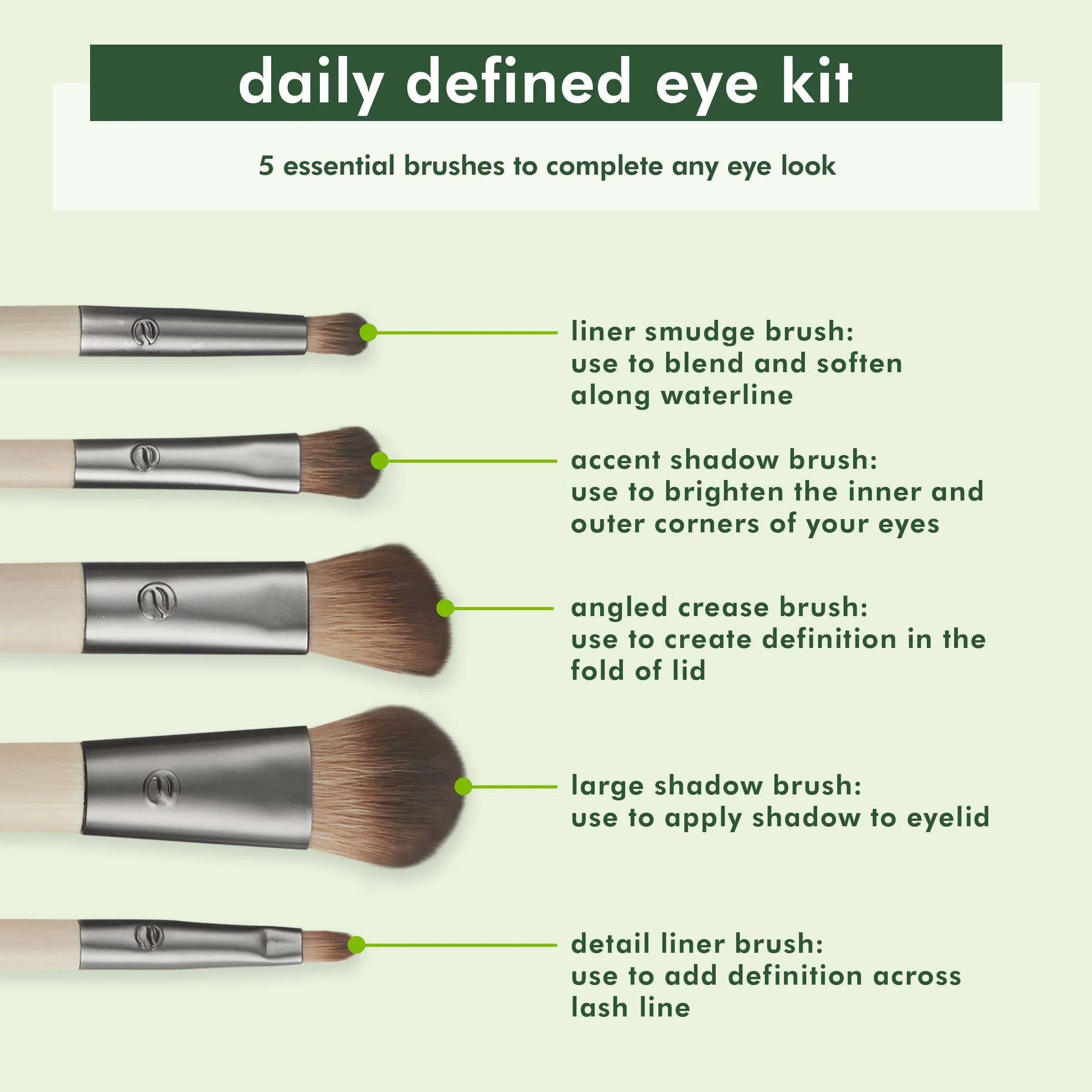 Daily Defined Eye Kit Brushes set 5 pieces - Image 2