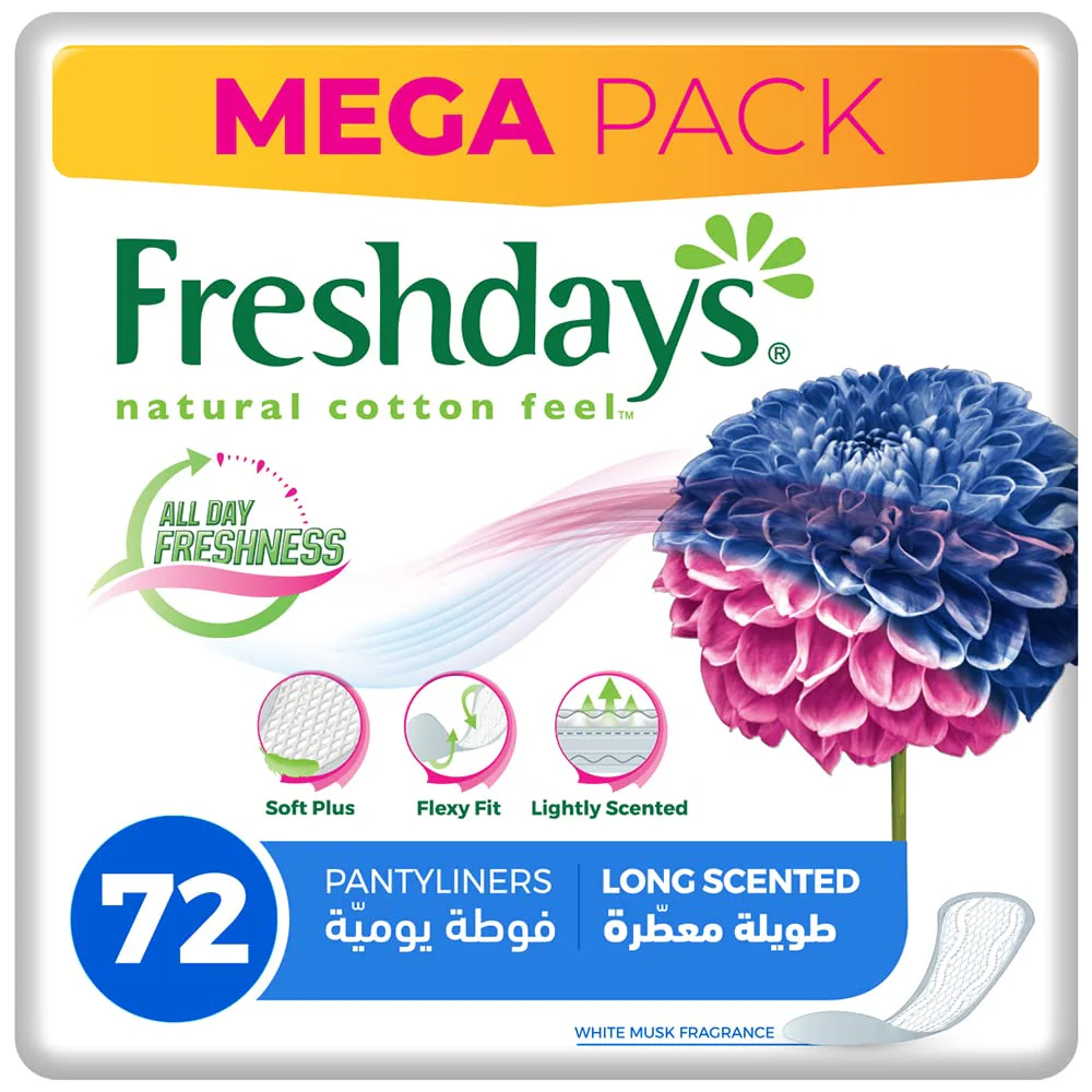 Daily Liners Long Scented 72 Pads - Image 2