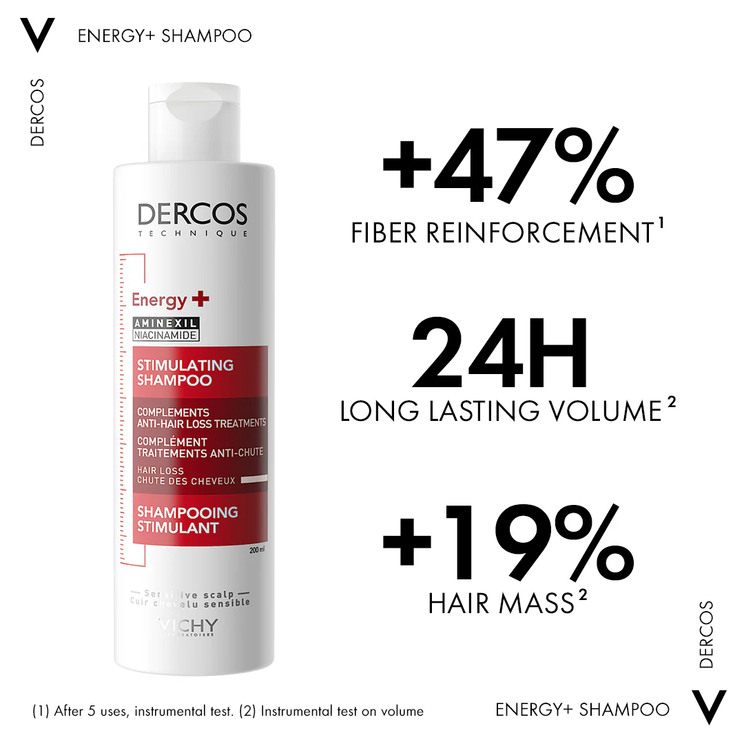 Dercos Energy + Stimulating and Anti Hair Loss Shampoo with Aminexil - Image 2