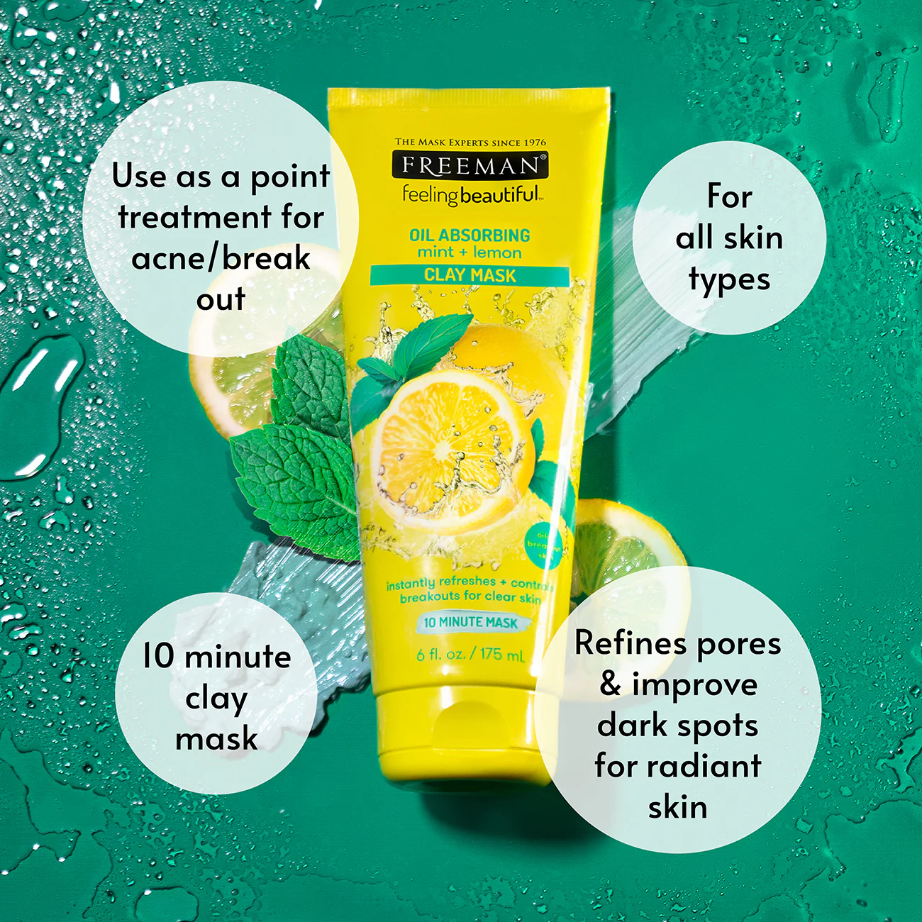 Facial Mask Mint Lemon Clay 175ml - Image 2
