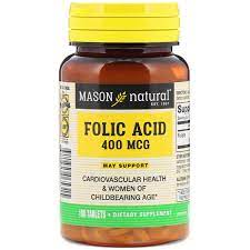 Folic Acid, 400 mcg, 100 Tablets