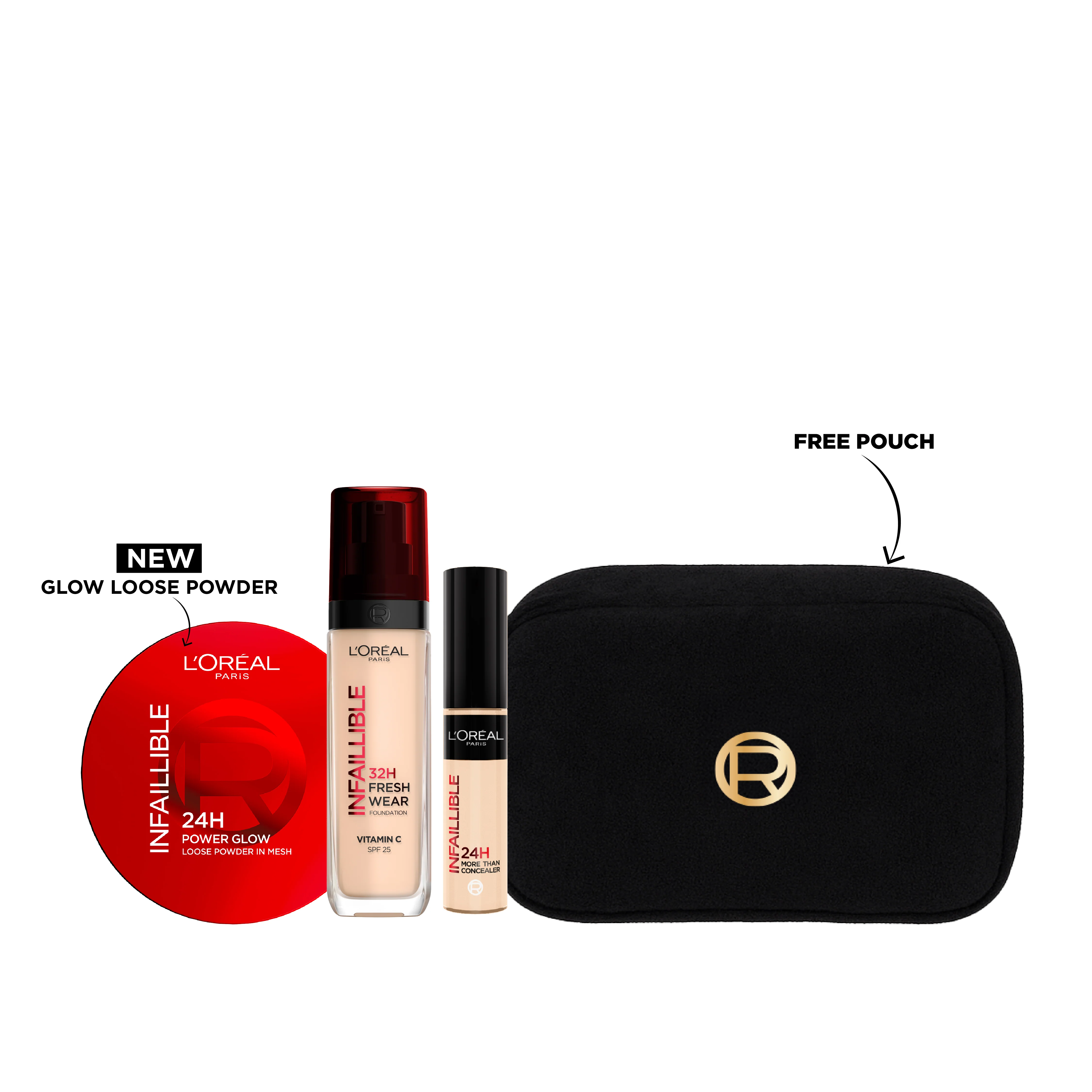 Freshwear Foundation + Concealer + Loose powder