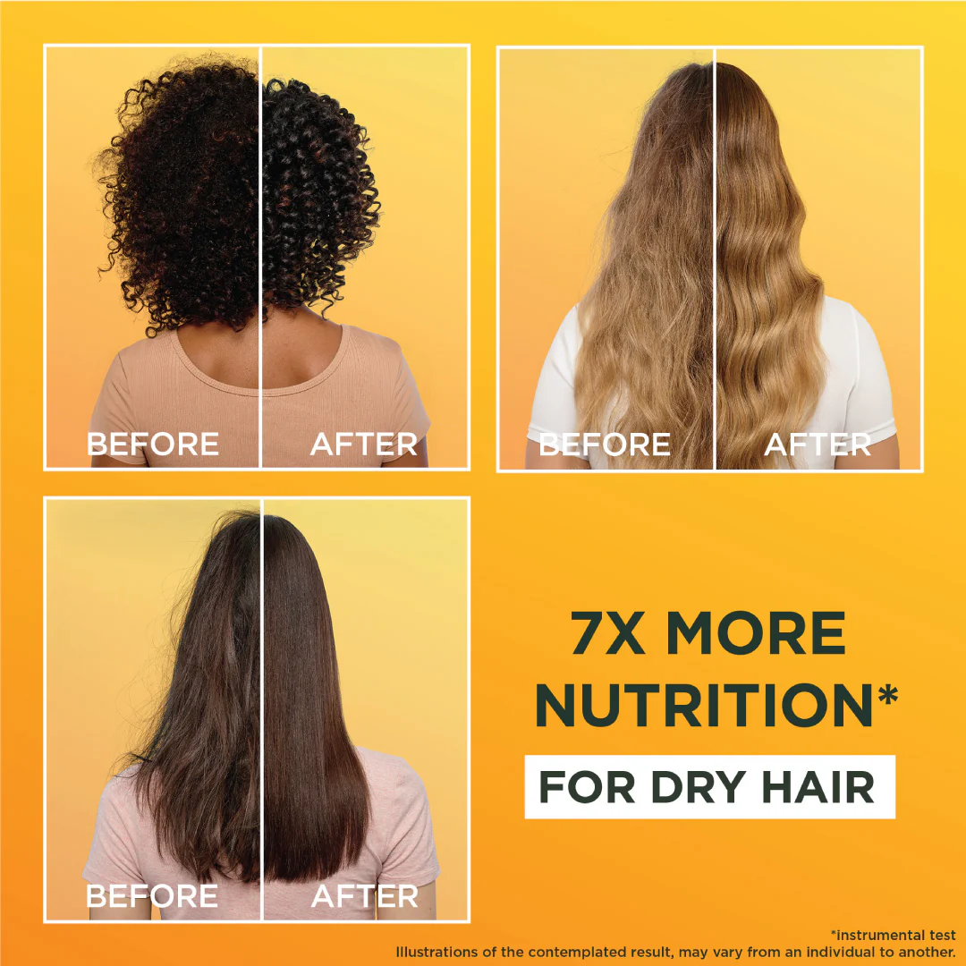 Garnier Ultra Doux Banana Vegan Hair Food 3in1 Mask for dry hair, Boosted with Vitamins C, E & F - Image 5