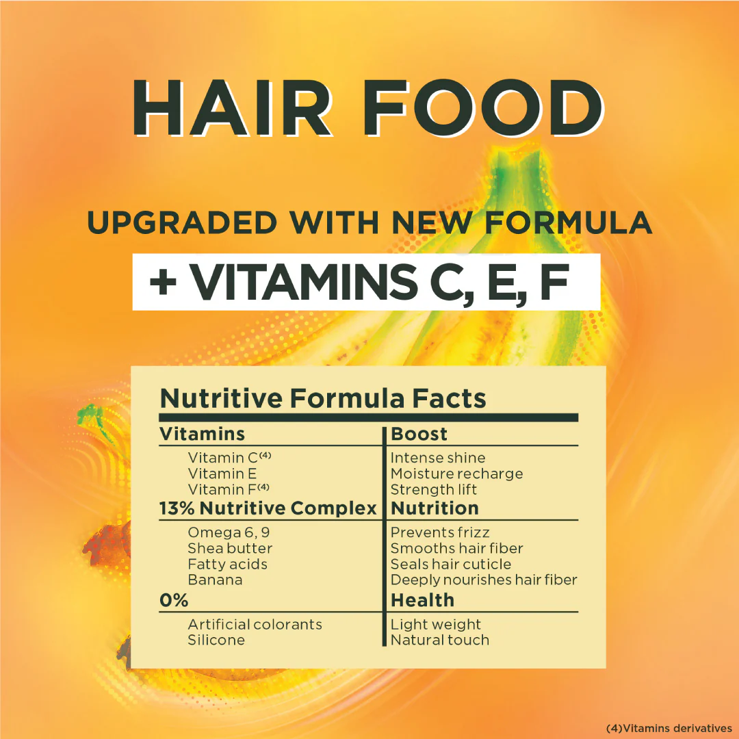 Garnier Ultra Doux Banana Vegan Hair Food 3in1 Mask for dry hair, Boosted with Vitamins C, E & F - Image 6