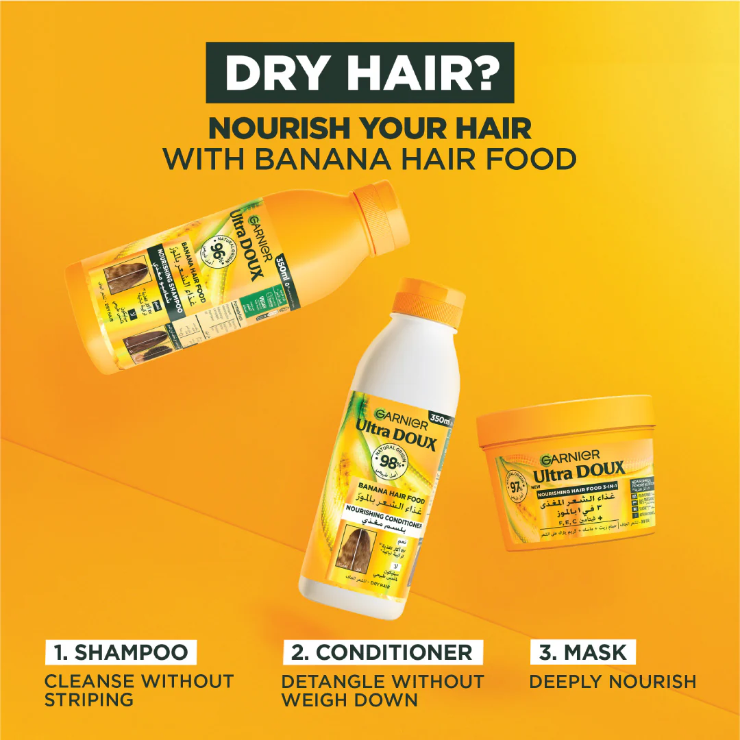 Ultra Doux Vegan Hair Food Banana and Shea Butter Nourishing Shampoo for Dry Hair - Image 7