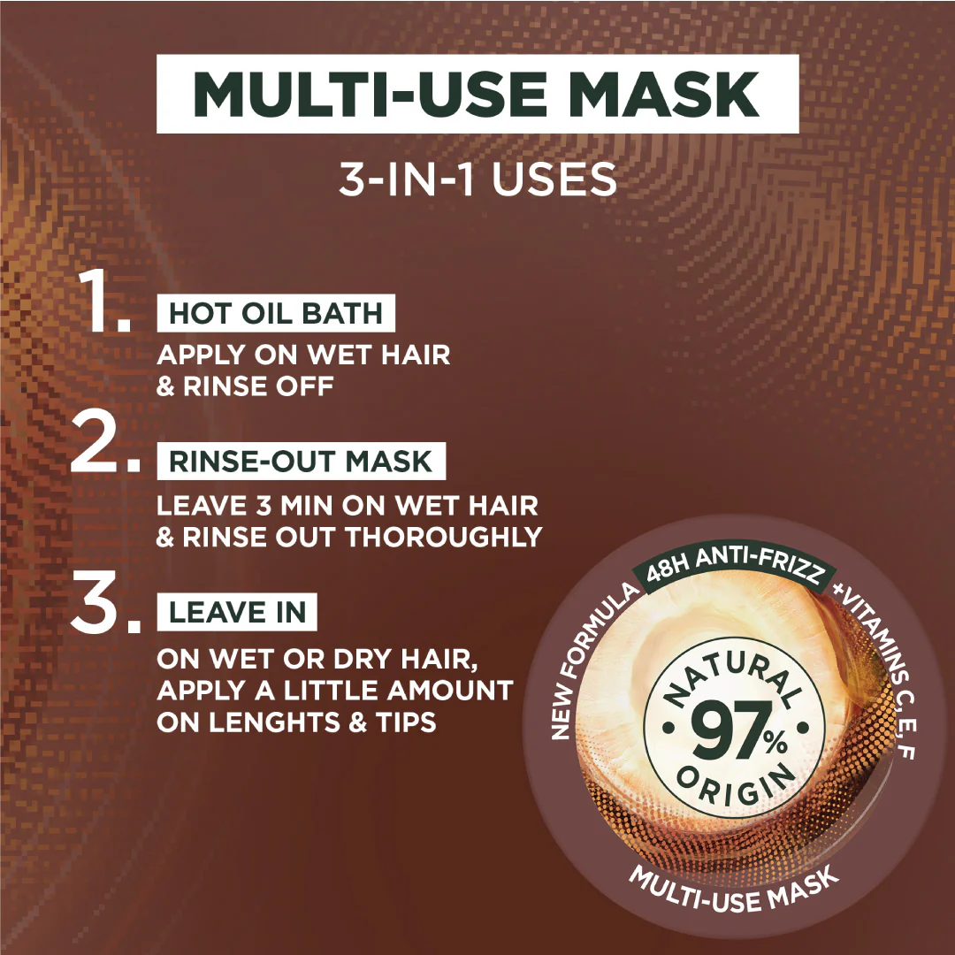 Garnier Ultra Doux Coconut Hair Food 3in1 Mask for frizzy hair, Boosted with Vitamins C, E & F - Image 2