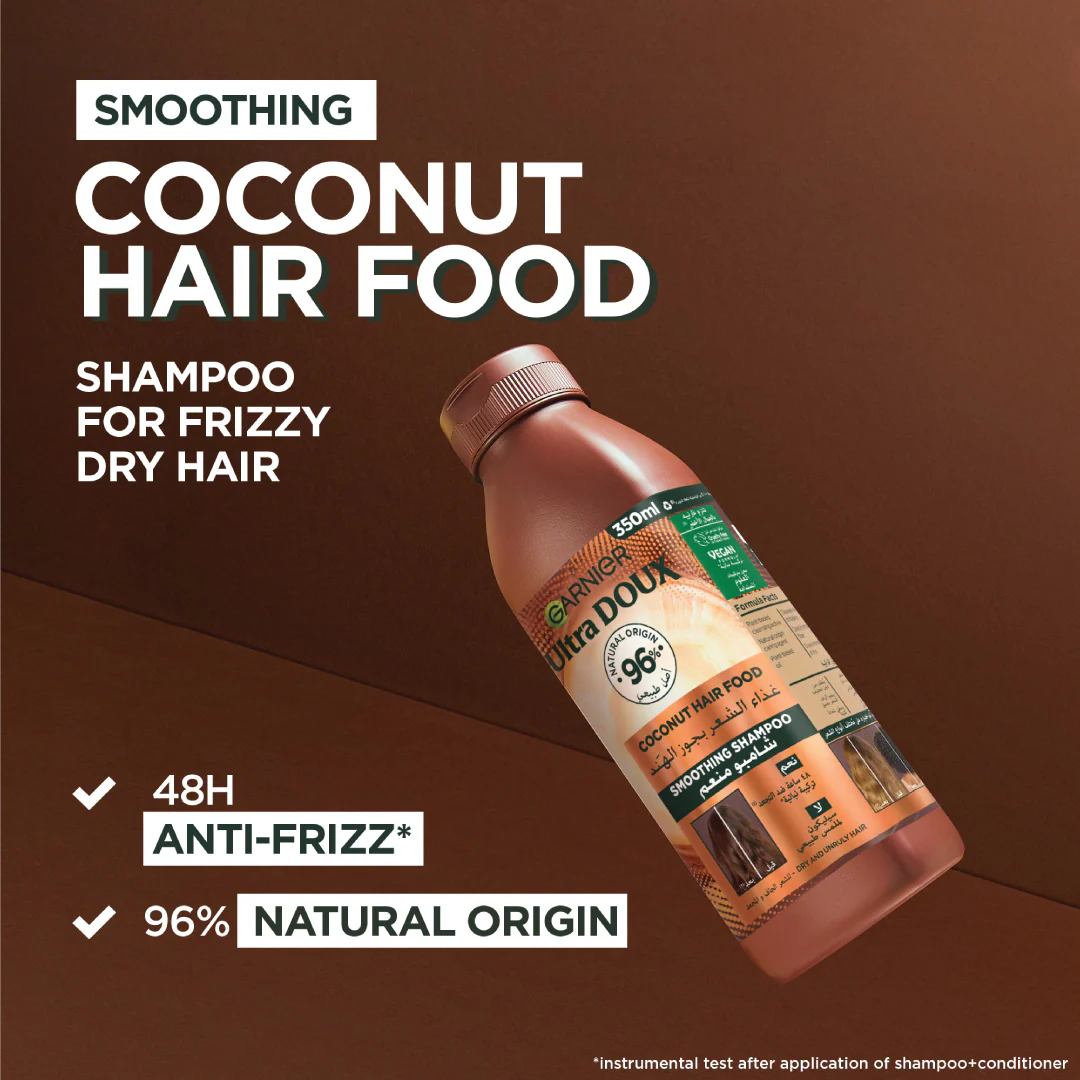 Garnier Ultra Doux Coconut Vegan Hair Food Shampoo for frizzy hair - Image 3