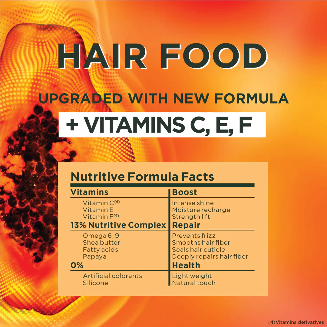 Garnier Ultra Doux Papaya Vegan Hair Food 3in1 Mask for damaged hair, Boosted with Vitamins C, E & F - Image 6