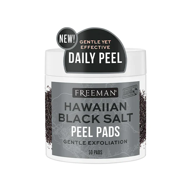 Gentle Exfoliating Hawaiian Black Salt Peel Pads - 50 Pads