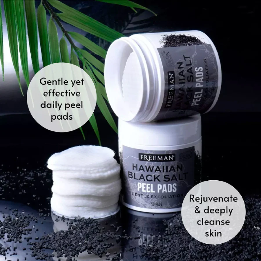 Gentle Exfoliating Hawaiian Black Salt Peel Pads - 50 Pads - Image 3