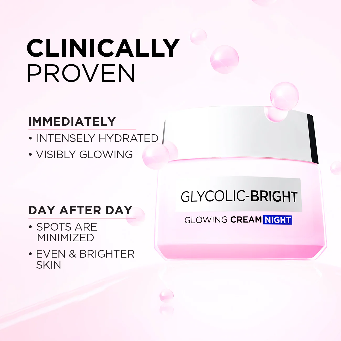 Glycolic-Bright Glowing Night Cream, for Dark Spots Reduction, Glow Boosting, and Skin Tone Evenness - Image 5