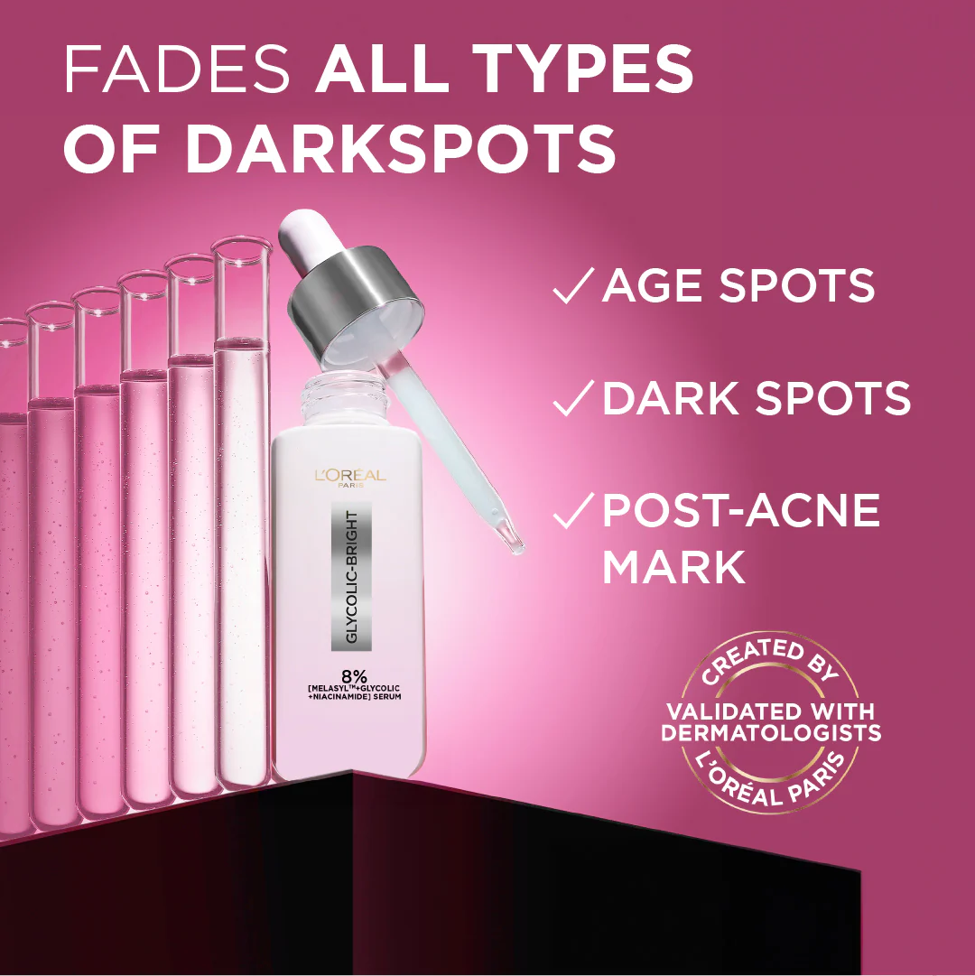 Glycolic Bright Serum with 8% [Melasyl ™ + Glycolic Acid + Niacinamide] face serum for Dark Spots & Brightening 30ml - Image 6