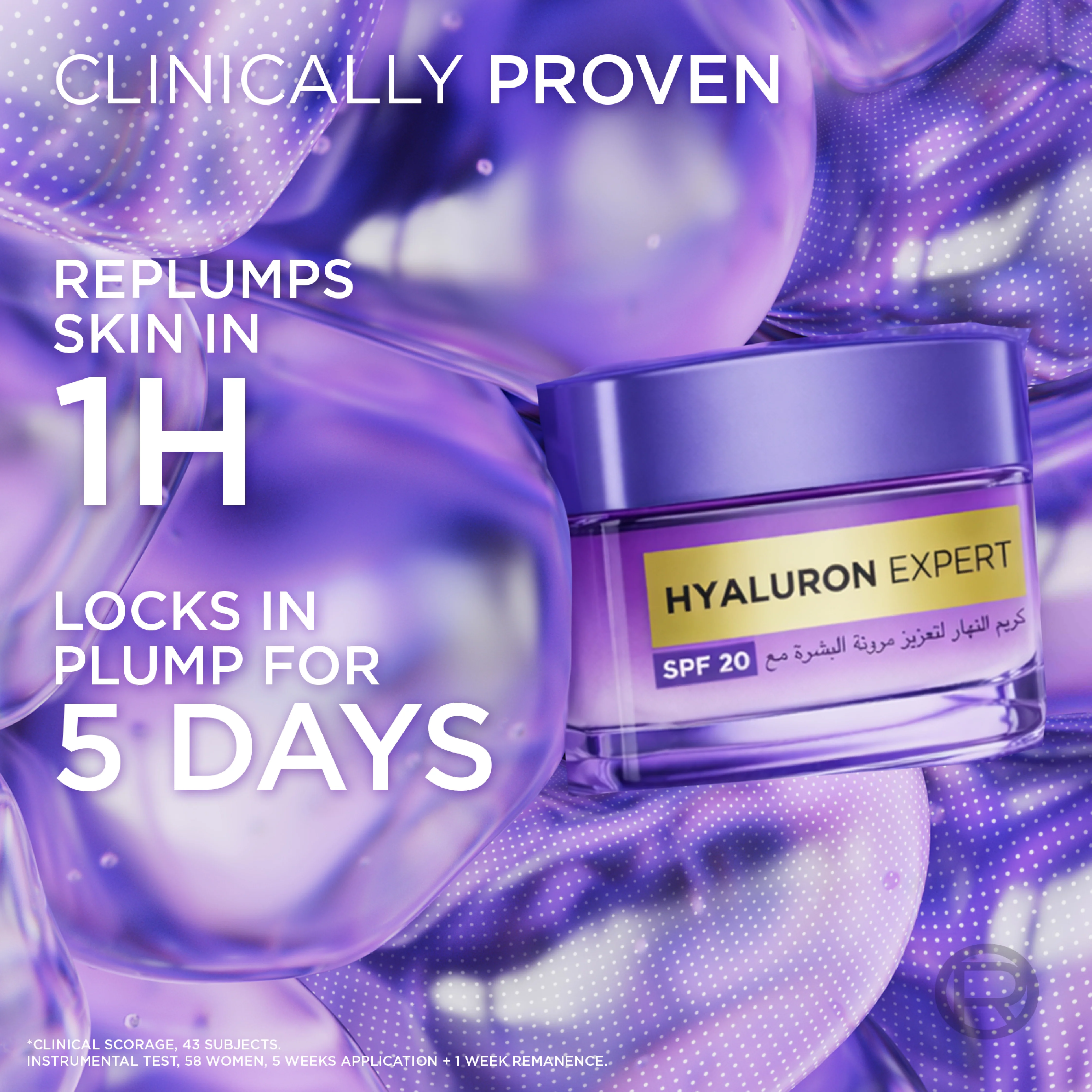 Hyaluron Expert, Replumping and Moisturizing Day Cream, against Fine Lines, for Intense Hydration, with Hyaluronic Acid and SPF 20 - Image 3