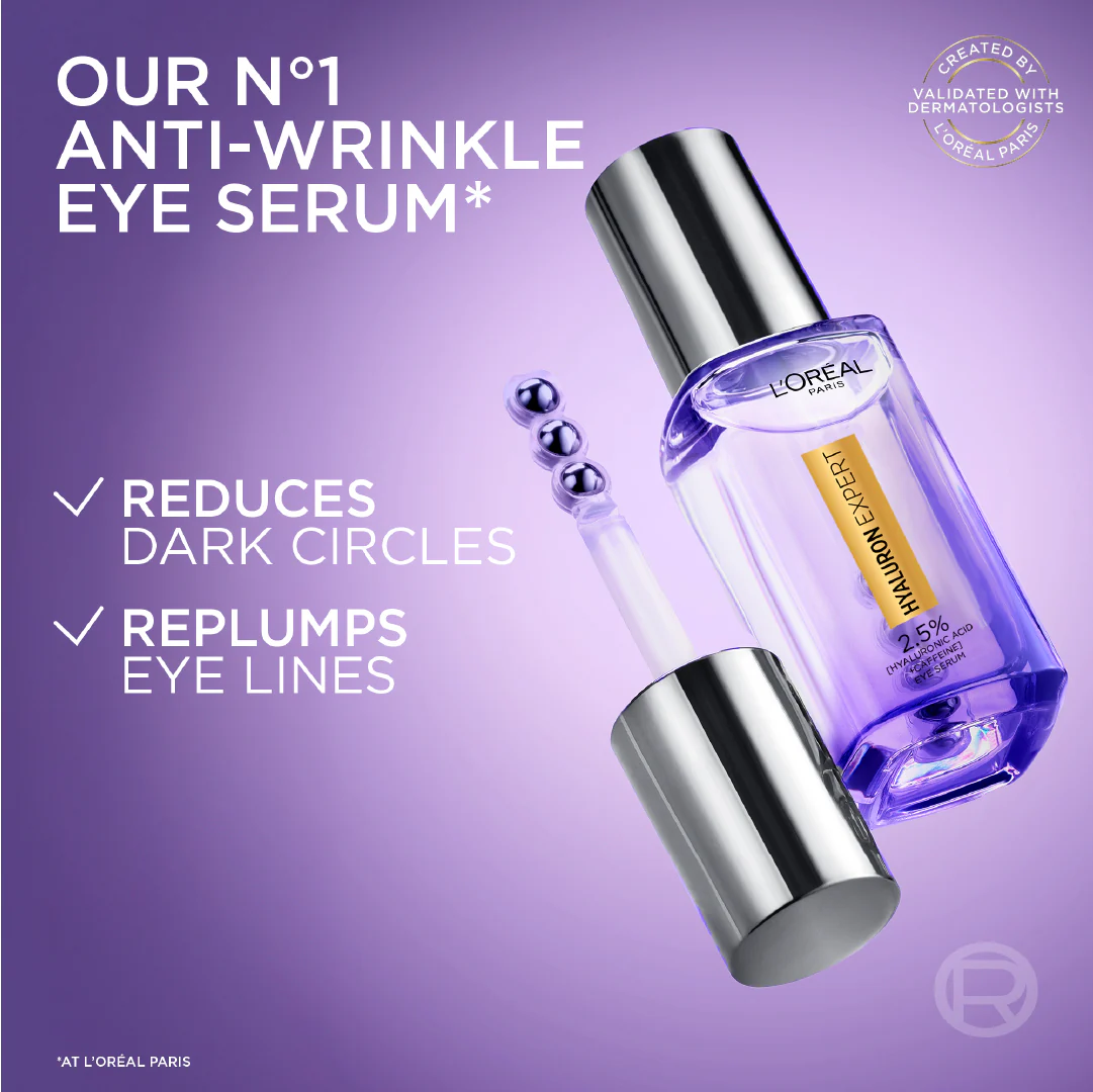 Hyaluron Expert Eye Serum, Targeted Eye Contour Treatment for Hydration and Plump, with Hyaluronic Acid and Caffeine - Image 5