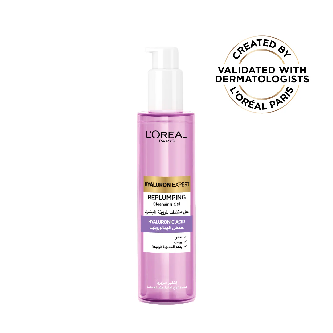 Hyaluron Expert Replumping Cleansing Gel, with Hyaluronic Acid, to Replump, Purify and Hydrate, for All Skin Types Including Sensitive