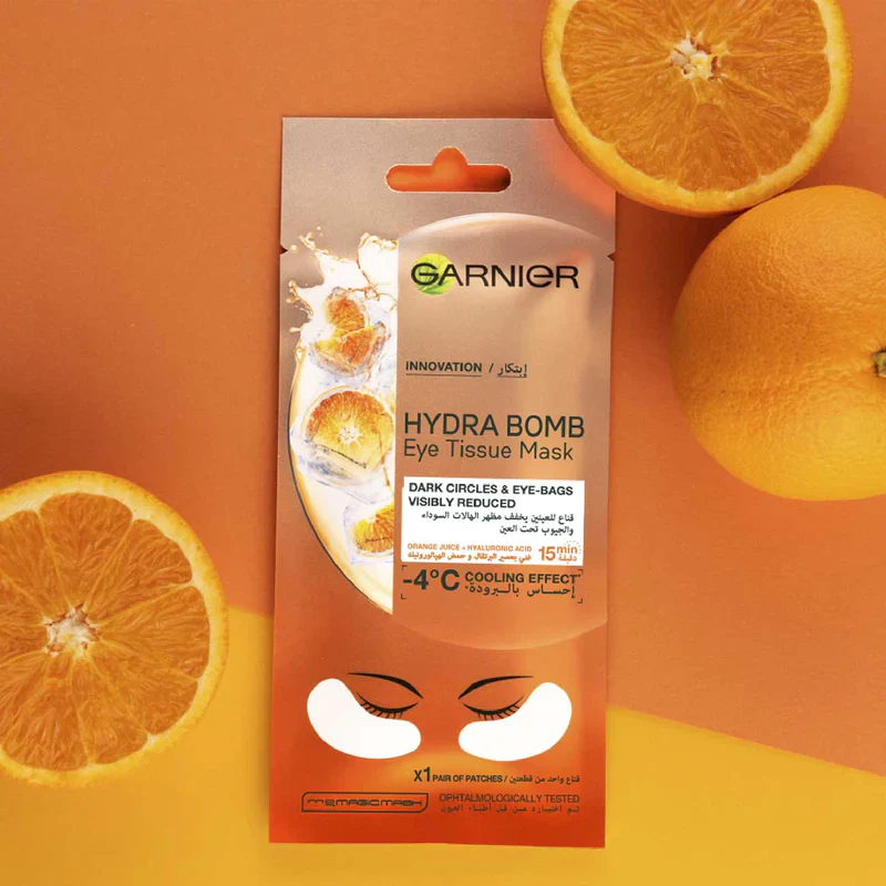 Skin Active Hydra Bomb Anti Dark-Circles Eye Tissue Mask With Orange Juice & Hyaluronic Acid - Image 5