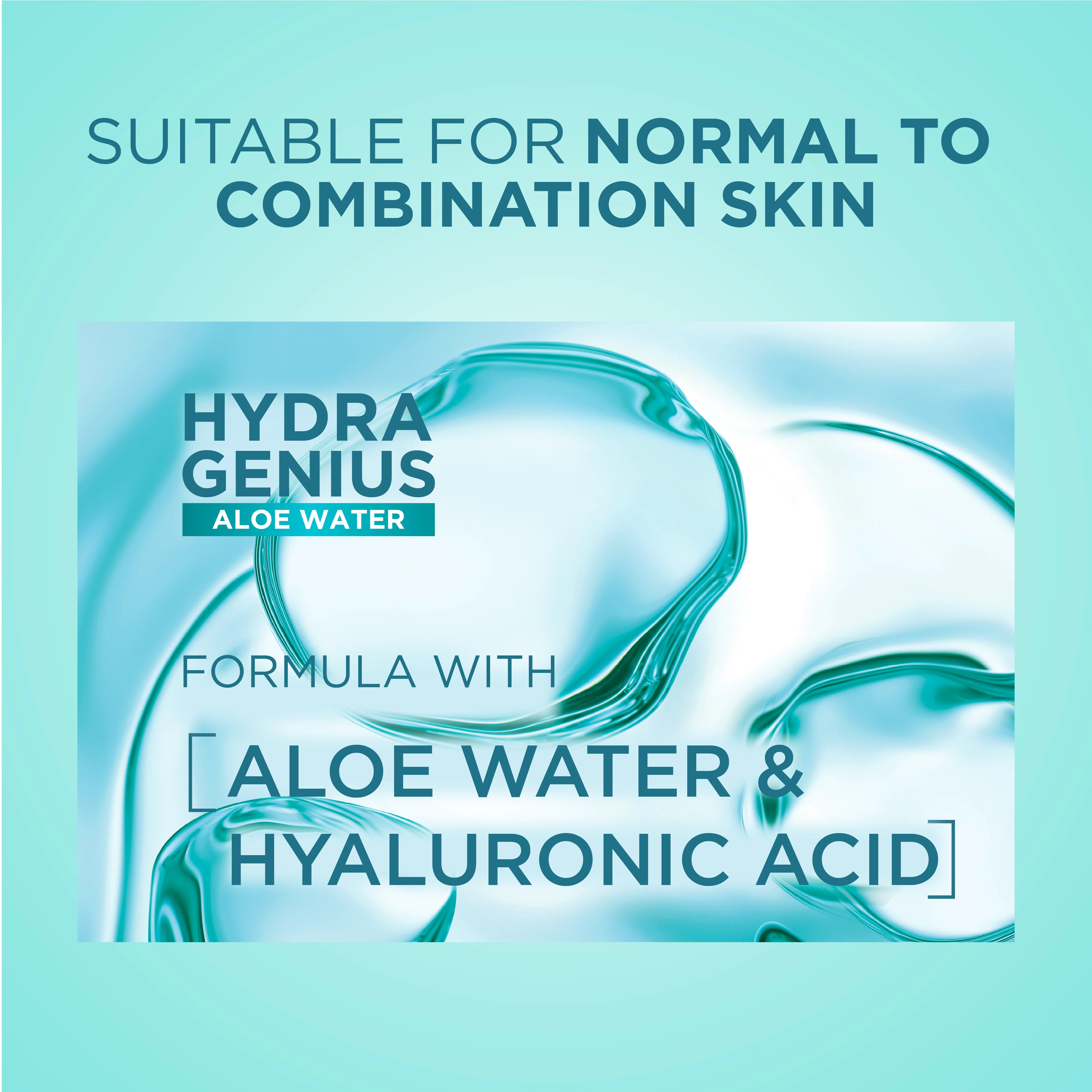 Hydra Genius, Water-Based Gel Facial Moisturiser, with Aloe Vera, for Normal to Combination Skin - Image 6