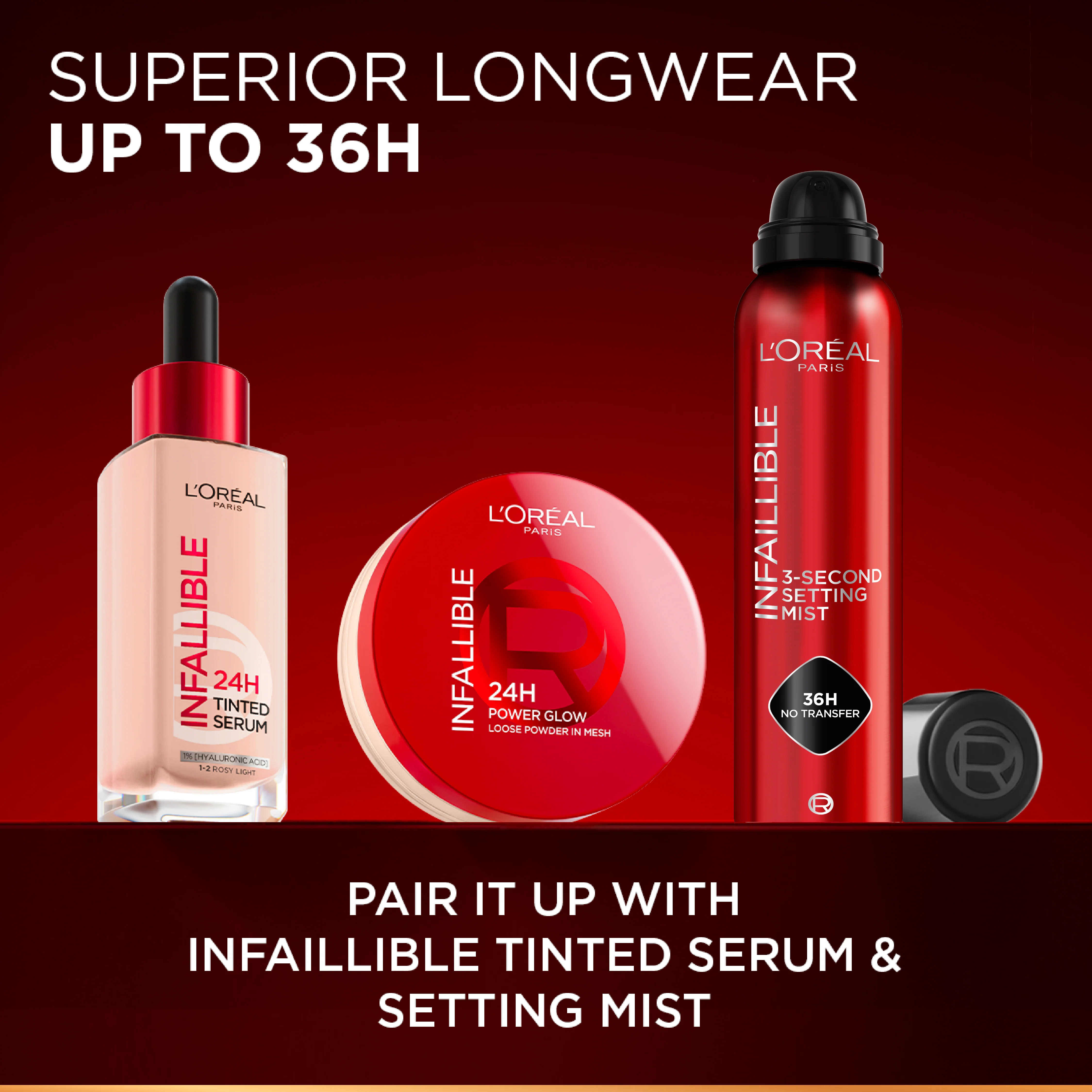 Infaillible 24H Power Glow Loose Powder in Mesh, Pore Blurring, Radiant Glow, and Hydrating Formula with 2 Shades, 9.5g. - Image 8
