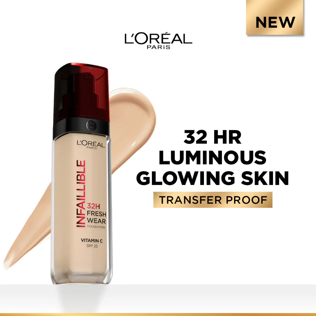 L’Oréal Paris Makeup Infaillible 32H Freshwear Liquid Foundation, Vitamin C,  SPF25L’Oréal Paris Makeup Infaillible 32H Freshwear Liquid Foundation, Vitamin C,  SPF25 - 250 Sable Eclat/R - Image 3